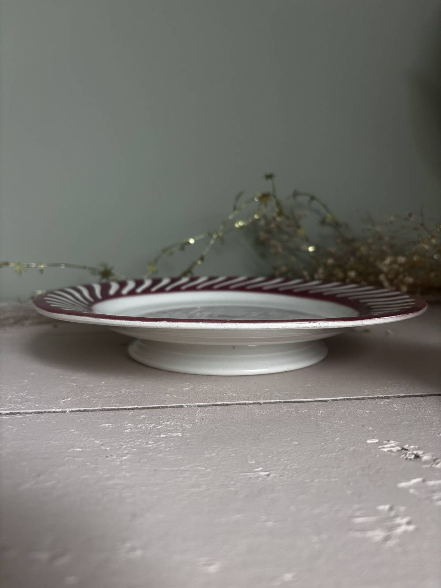 Ancienne assiette en faïence creil et montereau décor 522