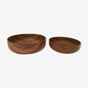 Lot de 2 coupe ronde imitation bois de Caleppio