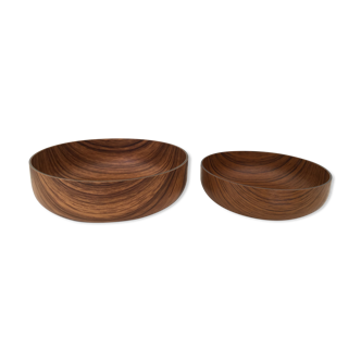 Set of 2 Celeppio wood imitation round cut