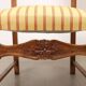 Fauteuils baroques anciens en noyer et tissu, Italie, XVII-XVIII siècle