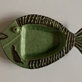 Small fish dish in glazed earthenware Dieulefit 1960