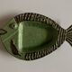 Small fish dish in glazed earthenware Dieulefit 1960