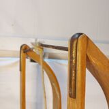 Vintage solid beech sled signed La Hutte - 110 cm