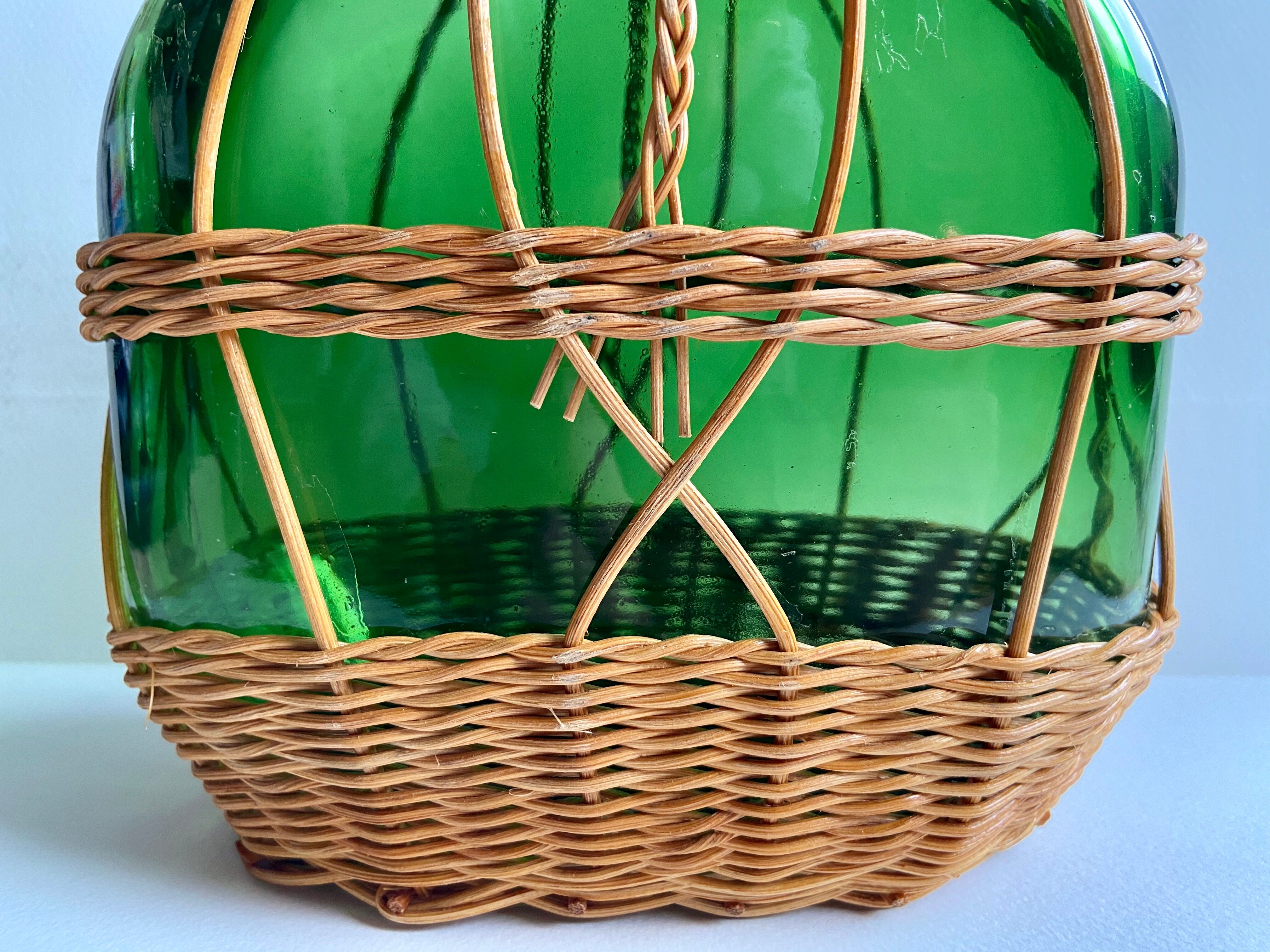 Wicker and glass bottle