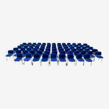 Set of 70 blue dsc 106 chairs by g.piretti for castelli.