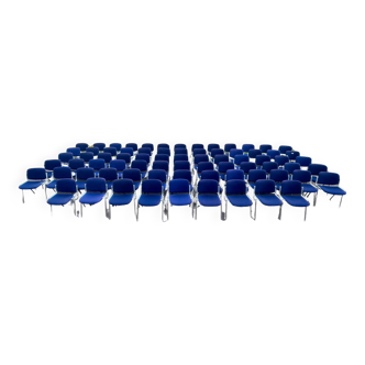 Set of 70 blue dsc 106 chairs by g.piretti for castelli.