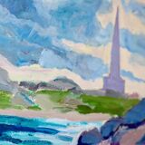 Swedish Original Oil On board Painting " Coastal Scene " by D. Samuelsson