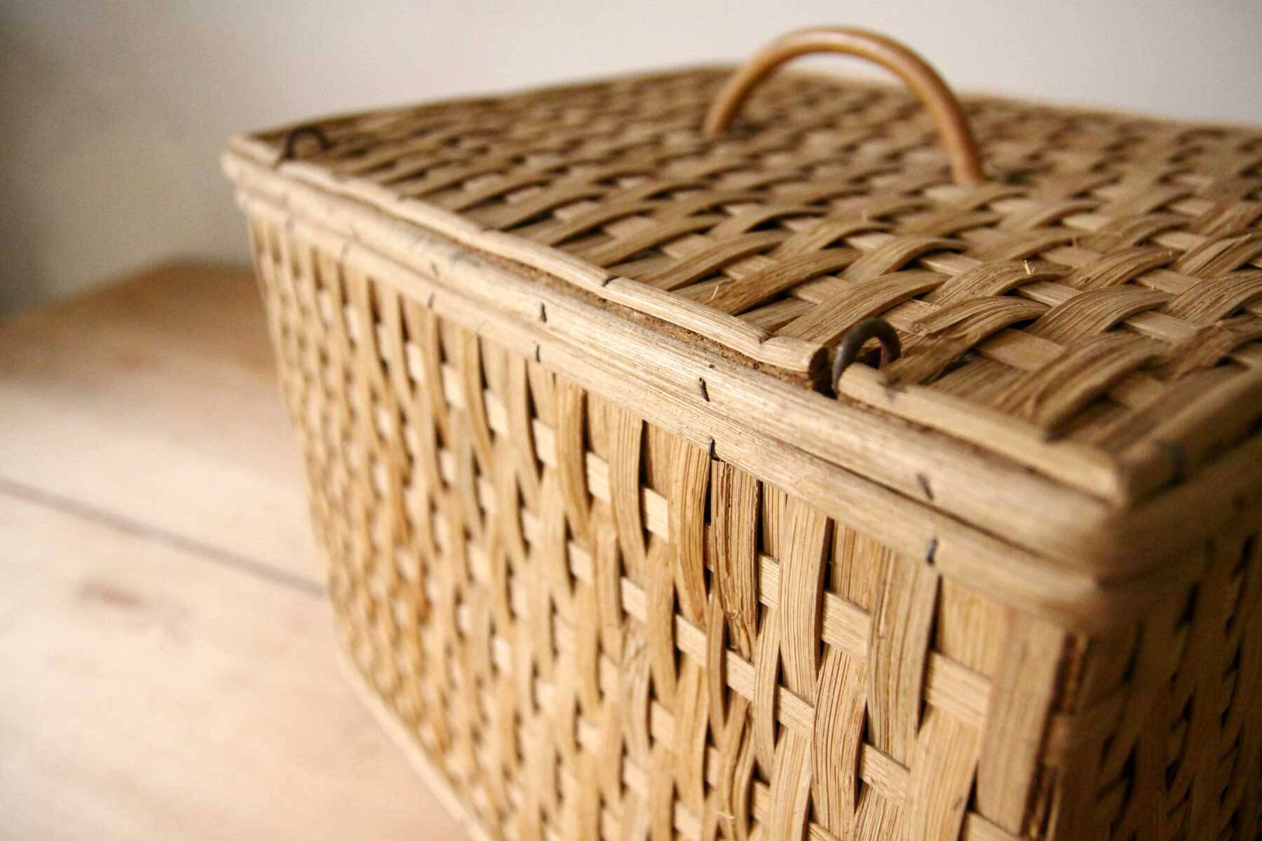 Vintage wicker trunk