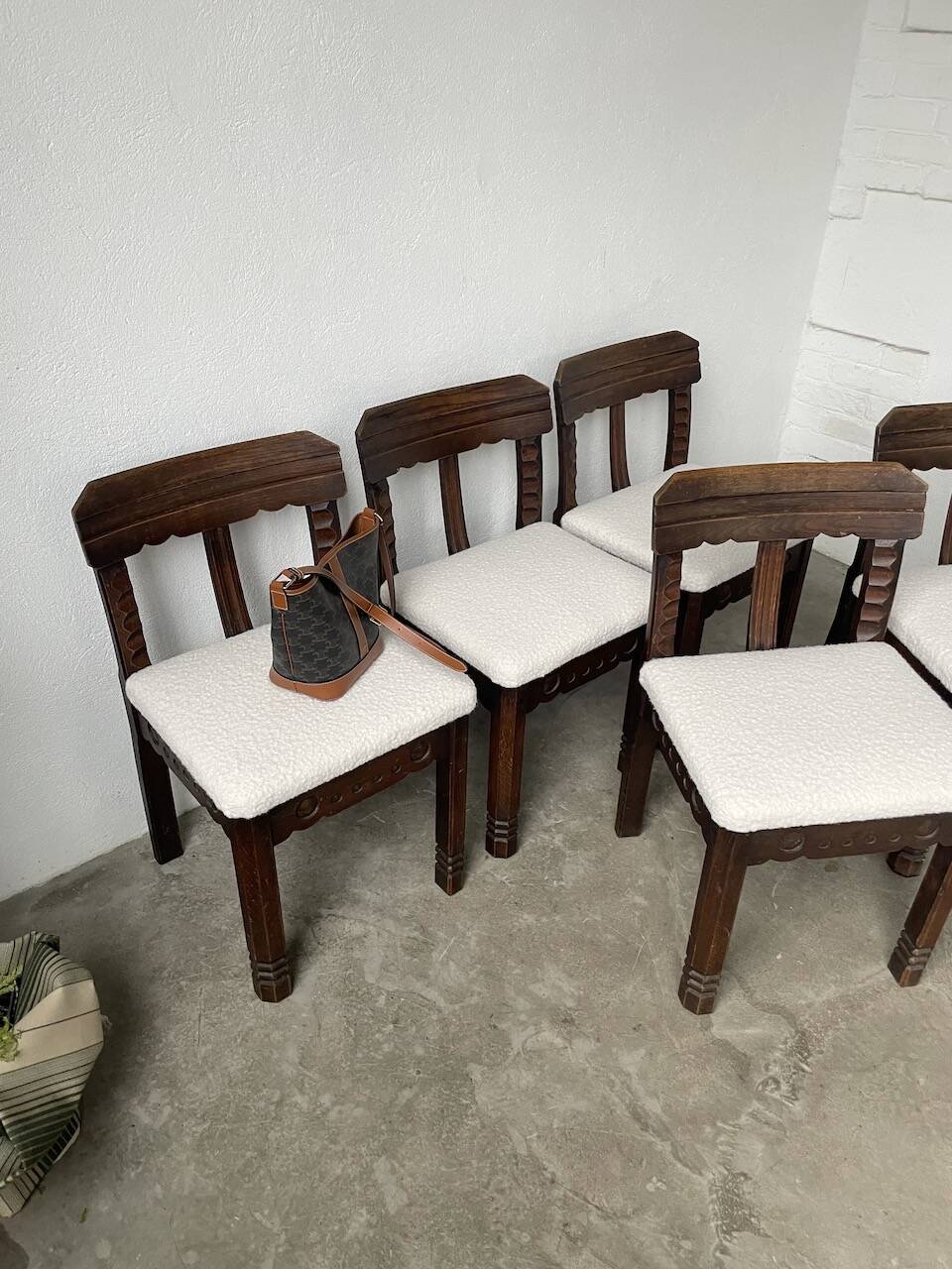 Set of 6 brutalist chairs from the 1940s