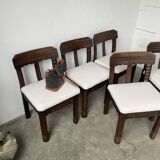 Set of 6 brutalist chairs from the 1940s