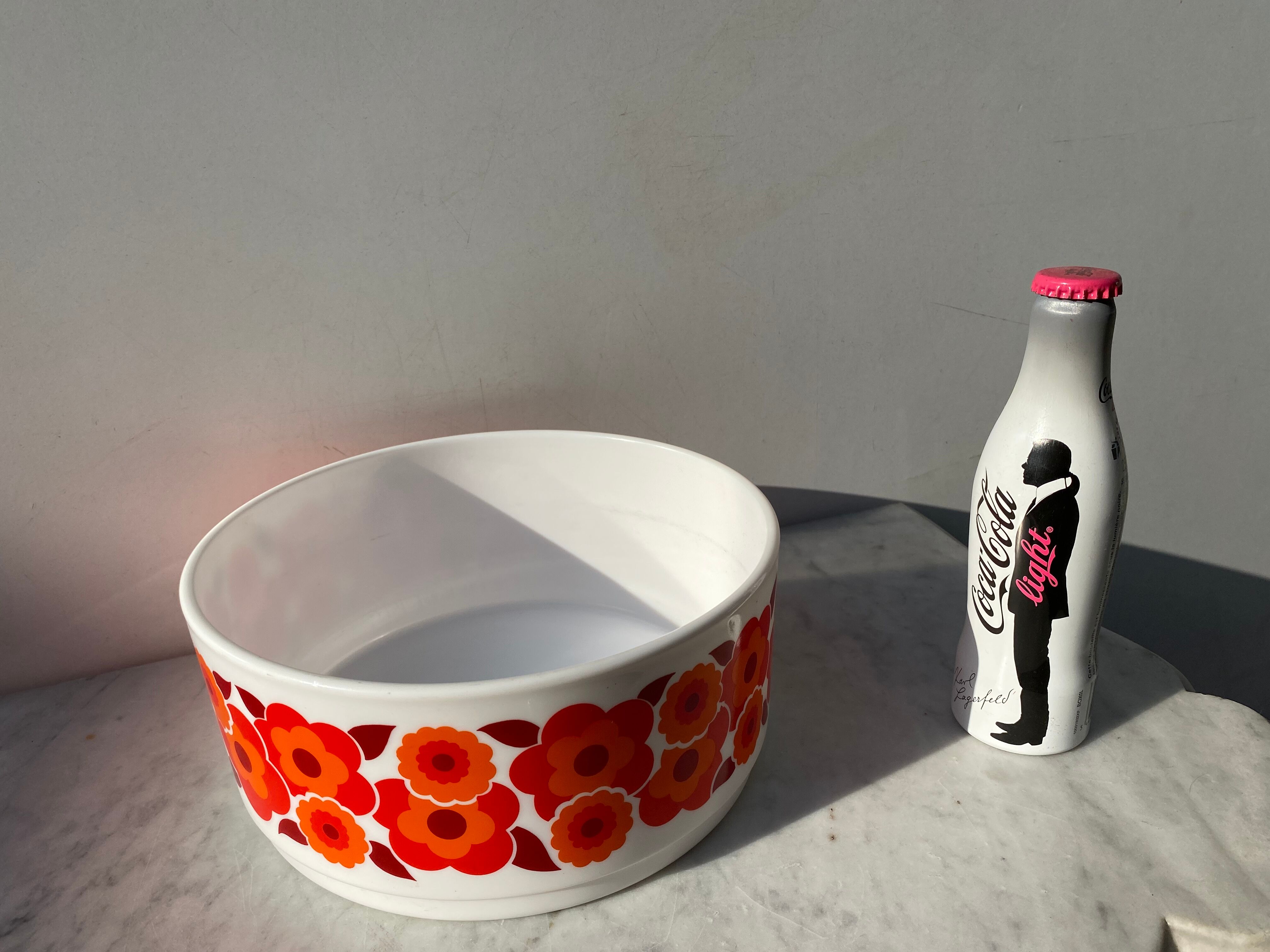 Rainbow bowl lotus orange and red vintage 70s tbe