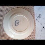 Former plate earthenware iron earth, blue landscape décor, Vermont - Blanchet Paris 19th