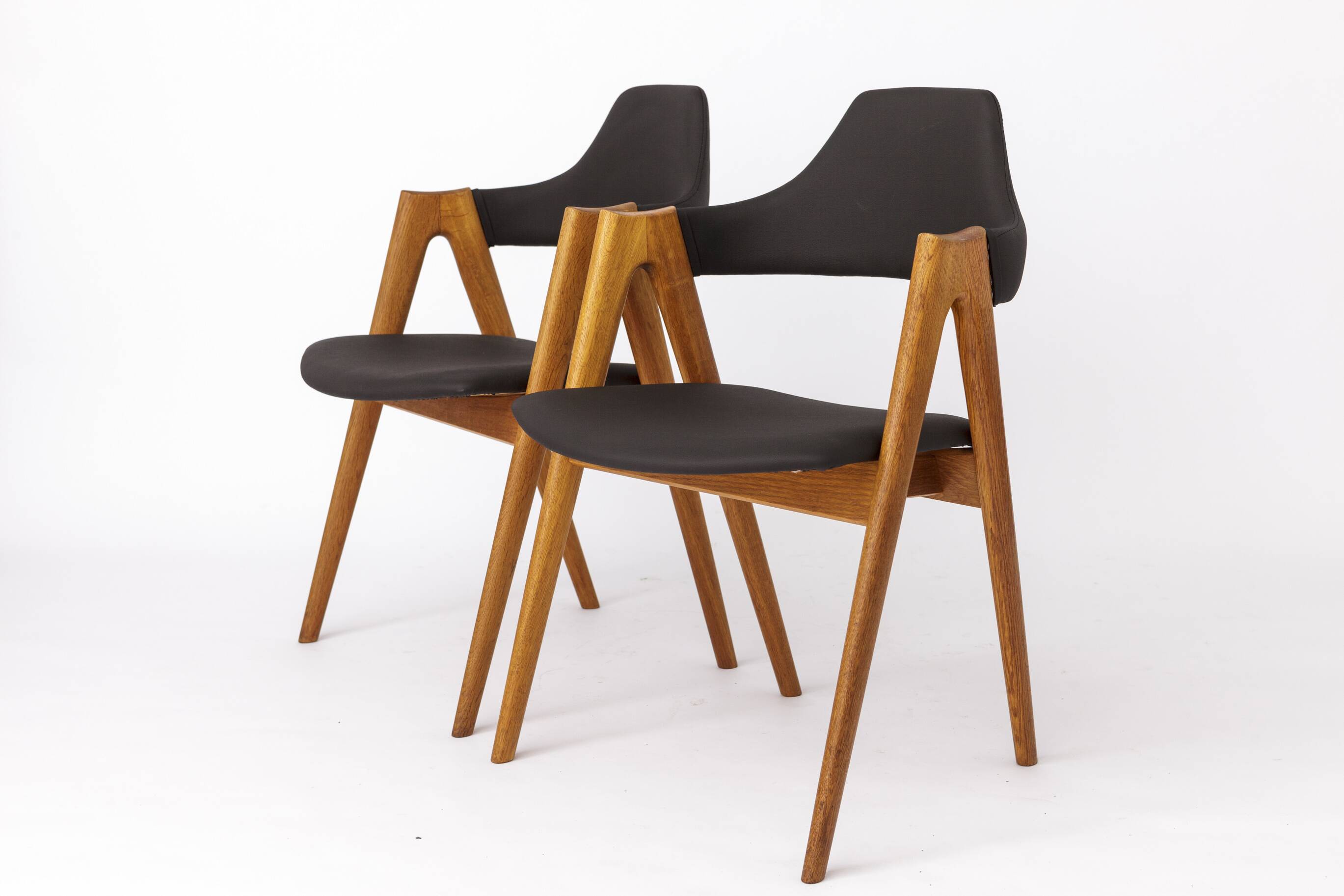 2 chaises Compass en teck, années 1960, par Kai Kristiansen pour Sva Møbler, Set