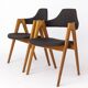 2 chaises Compass en teck, années 1960, par Kai Kristiansen pour Sva Møbler, Set