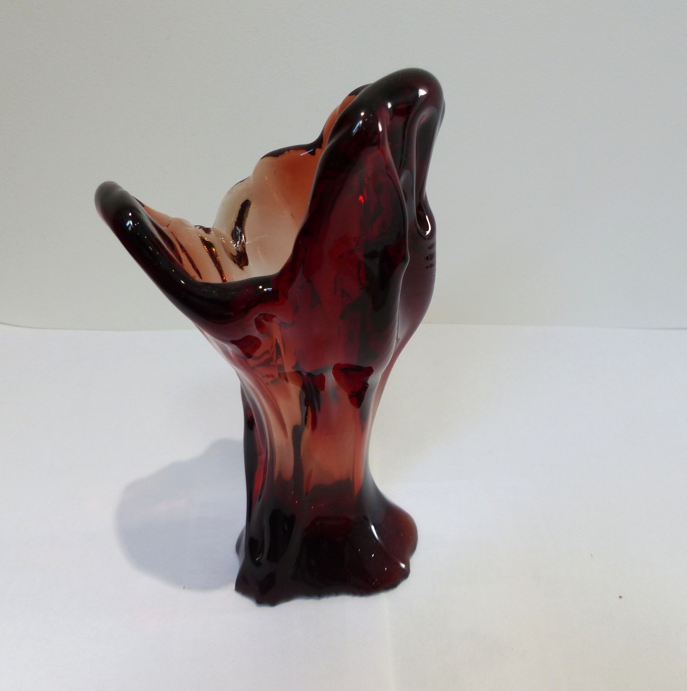 Vintage red glass vase