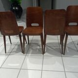 Suite of 4 Chairs by Bistrot Baumann year 1950