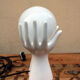 Hand-shaped lamp and opaline globe