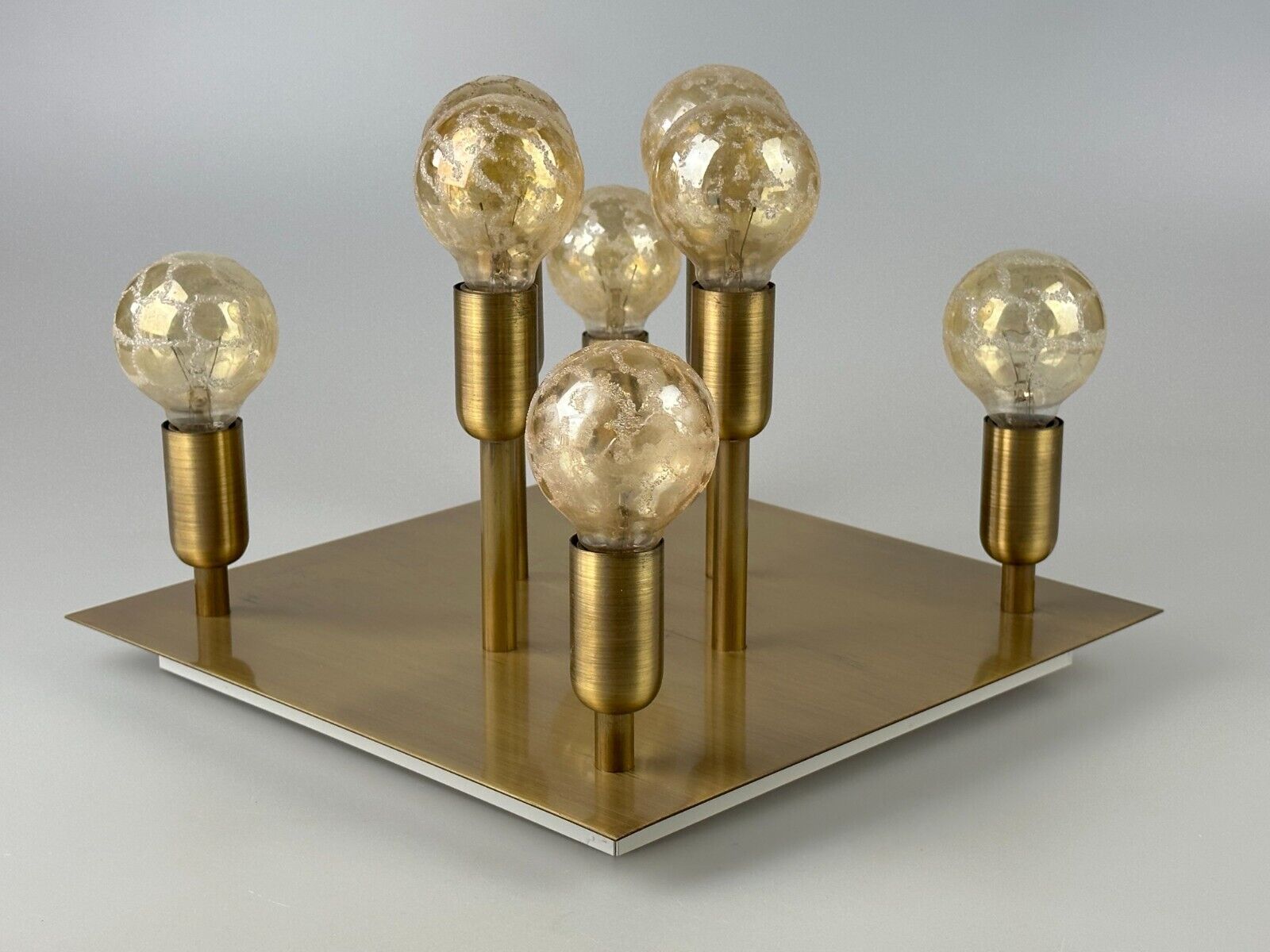 60s 70s ceiling lamp Sölken Leuchten Germany in brass