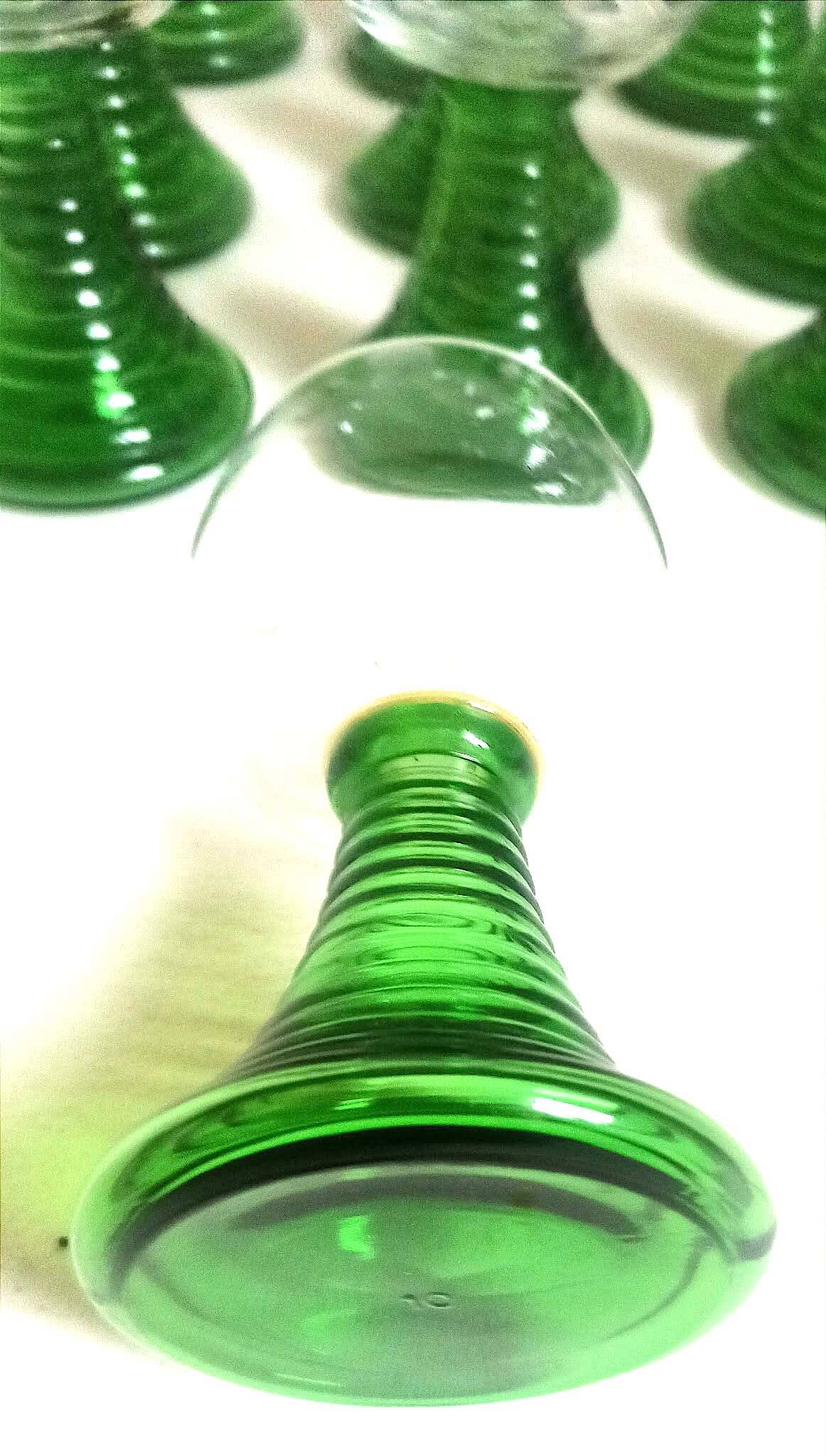 Set of 10 Alsatian Roemer glasses from the 1970s, height 16 cm.