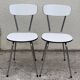 Chaises Formica  blanc pieds compas