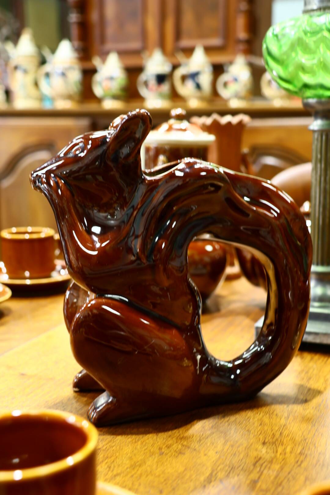 Squirrel ceramic pitcher