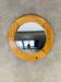Scandinavian round solid pine mirror by Glasmäster Markaryd, Sweden, 70's