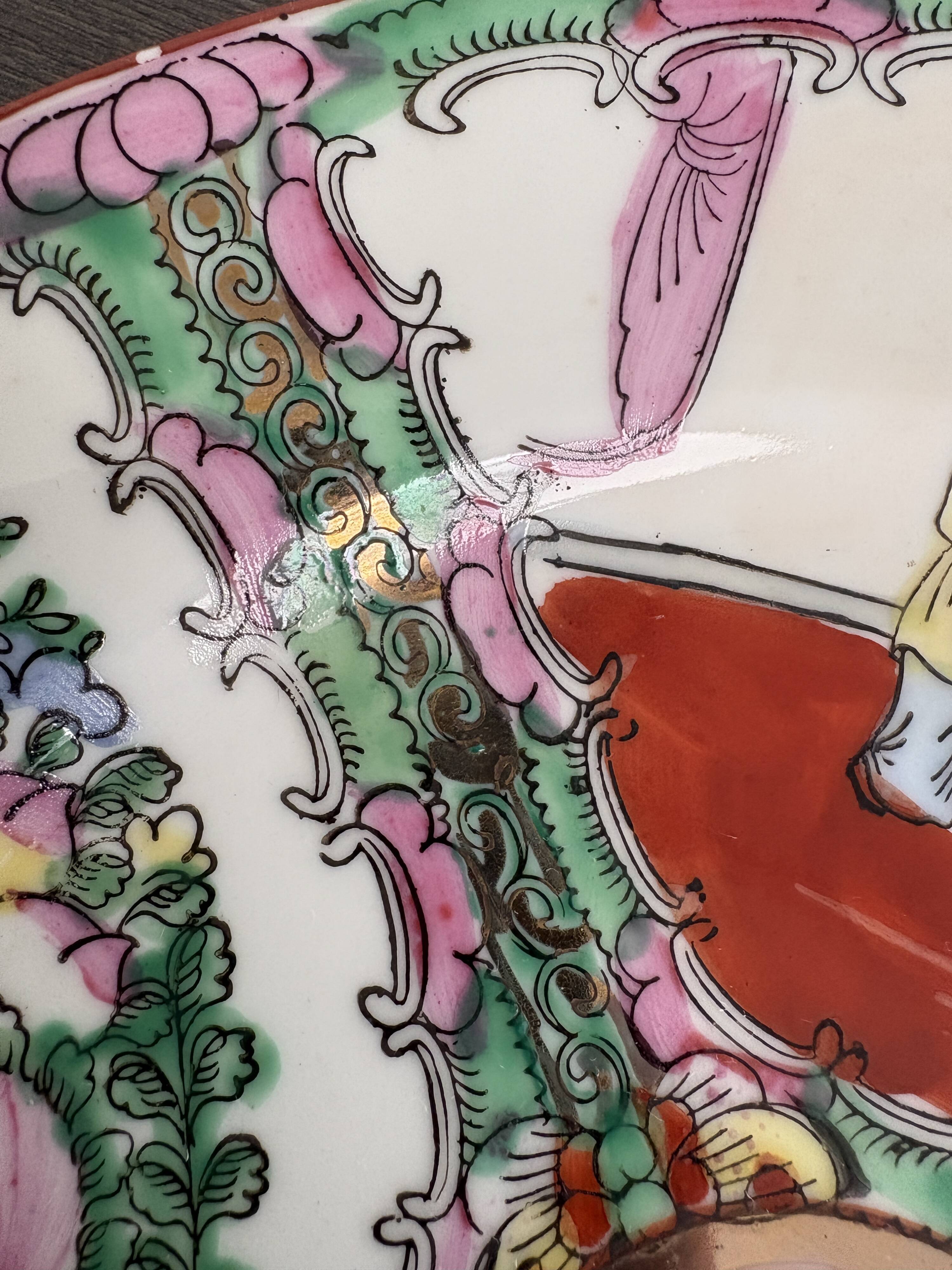 Decorative porcelain plate from Macau.
