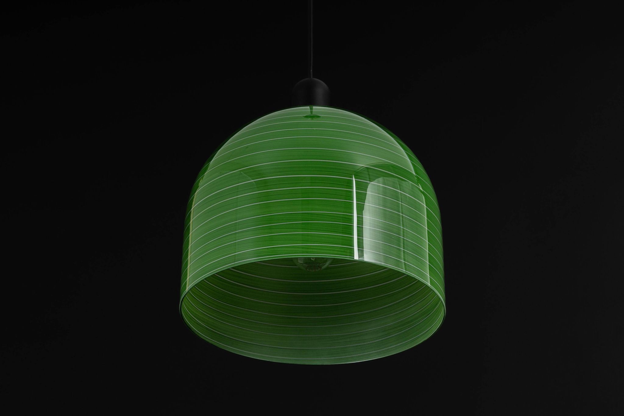 Green glass suspension by Peill Putzler, Germany, 1970