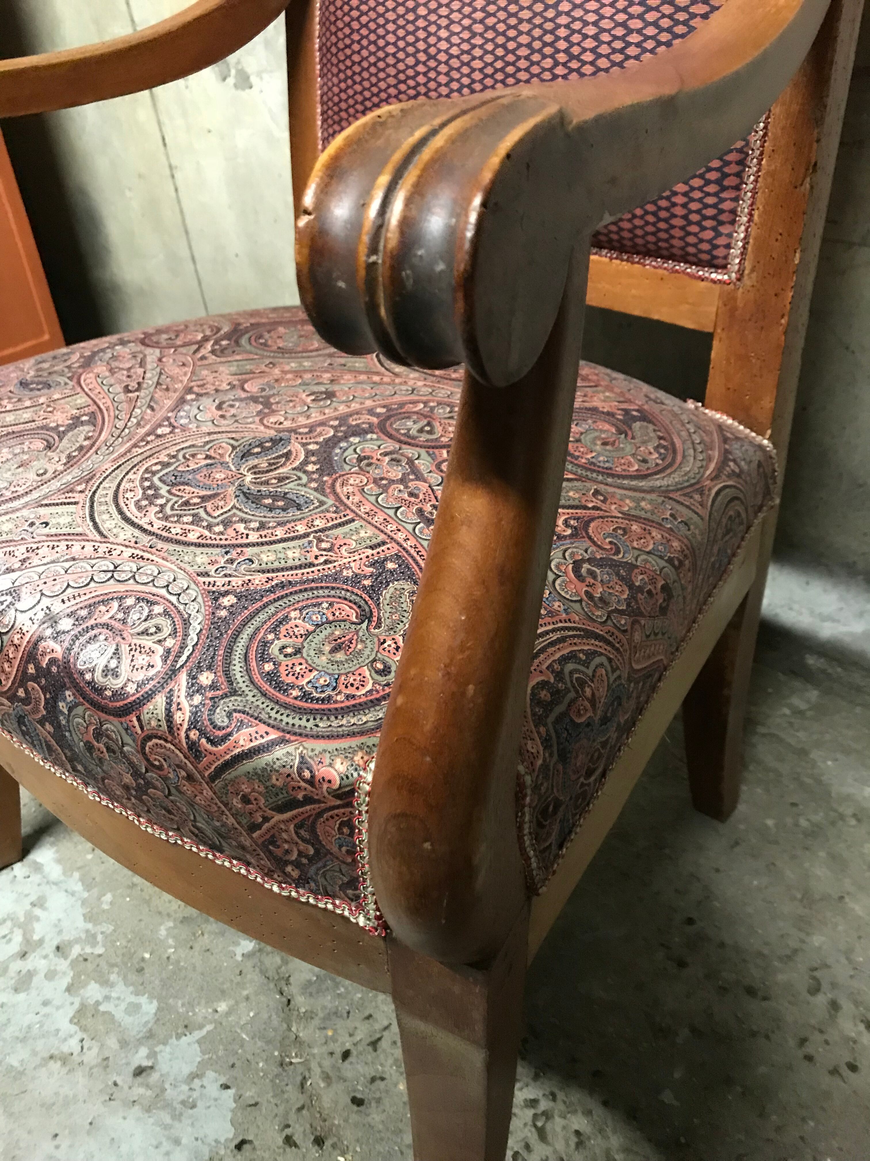 Pair of armchairs to fiddleheads Empire 19th