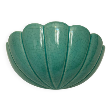 Applique coquillage en céramique craquelée, années 80