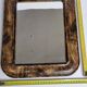 Antique Louis-Philippe mirror, rounded corners, imitation wood, 30 x 37 cm
