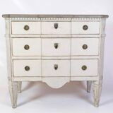 Gustavian Chest Of Drawers Grey Painted, Swedish Origin From 1840s