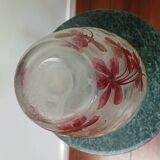 Legras vase acid-etched with floral patterns