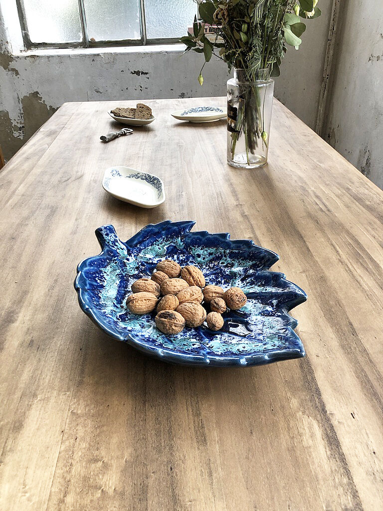 Vallauris blue ceramic sheet dish
