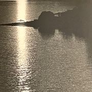 Photograph black and white silver print circa 1970 seascape
