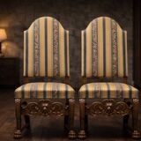 Grand Baroque-Style 11-Piece Dining Suite — Carved Oak & Oak Veneer — Table