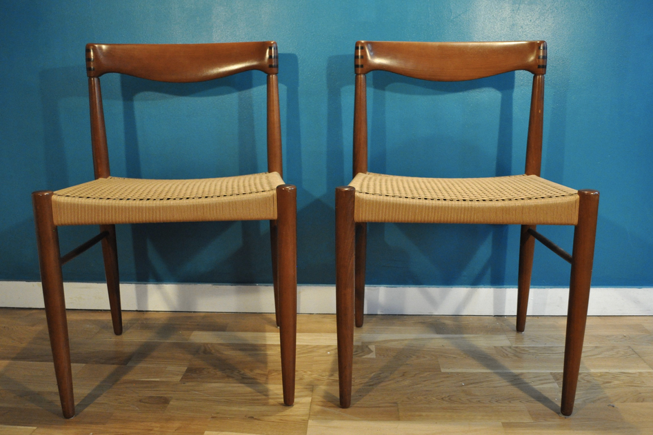 Paire de chaise H.W. Klein, pour Bramin, 1950's