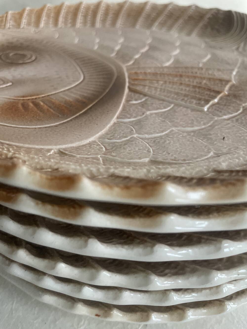 Lot de 6 assiettes poissons en céramique – Sarreguemines