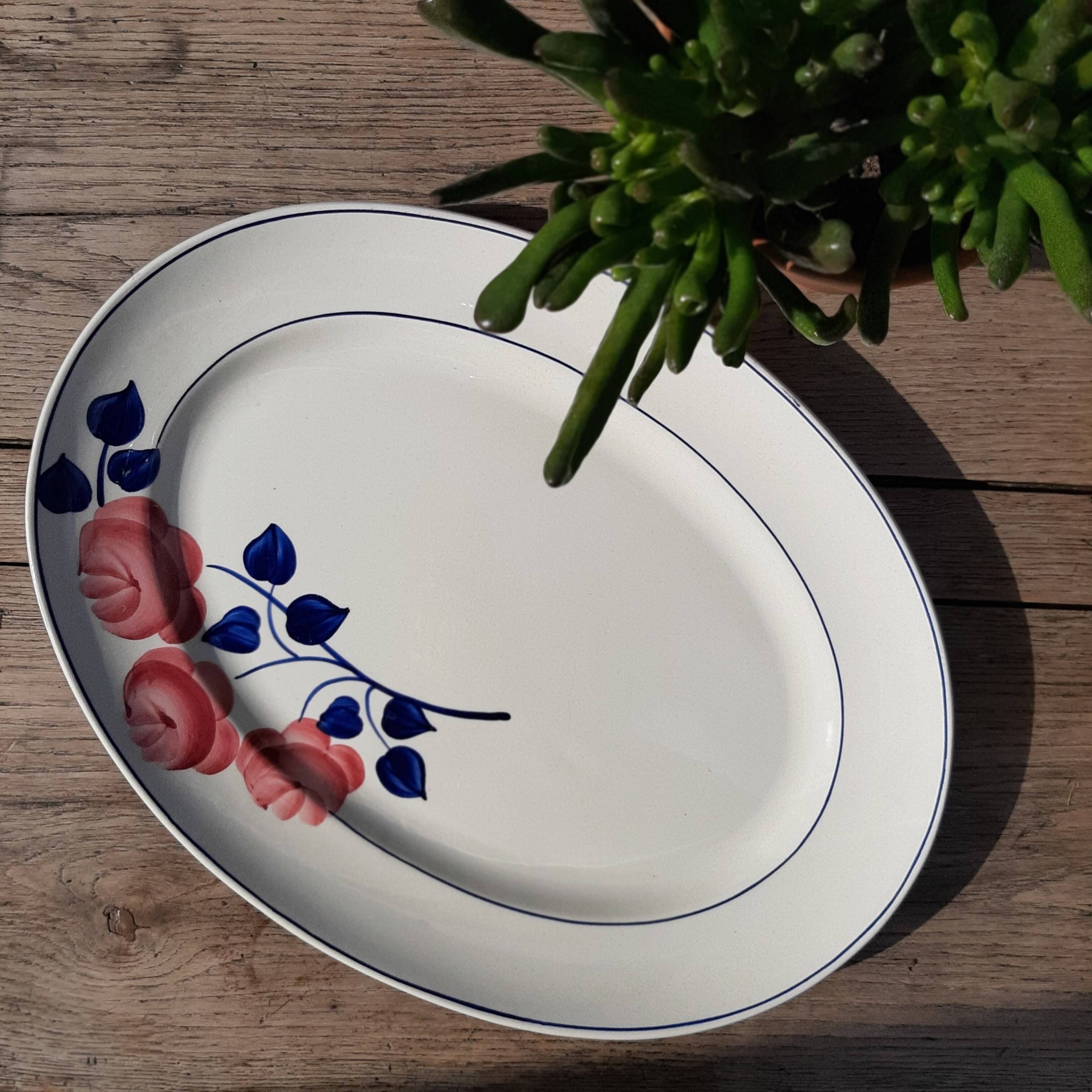 Oval dish HBCM decoration flowers
