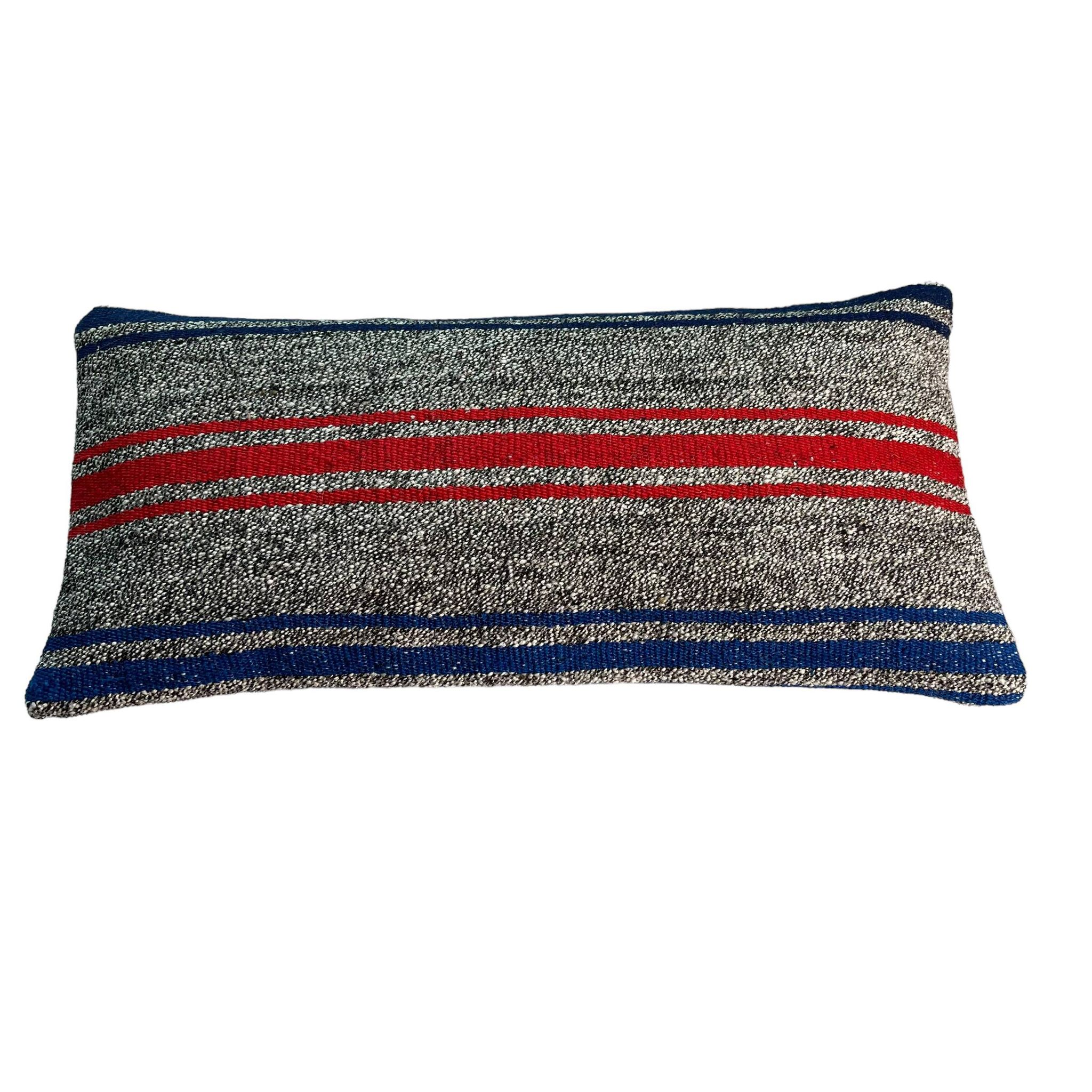 Vintage turkish kilim cushion cover , 30 x 60 cm