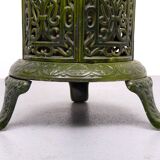 19th Century French Green Enameled Cast Iron Heater Stove