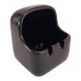 Space age ashtray in black ceramic Italy