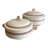 2 modernist covered dishes