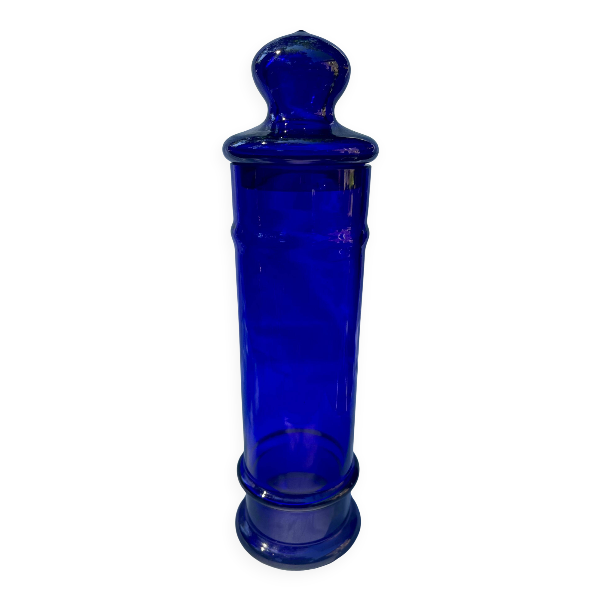 Pot d'apothicaire bleu cobalt vintage