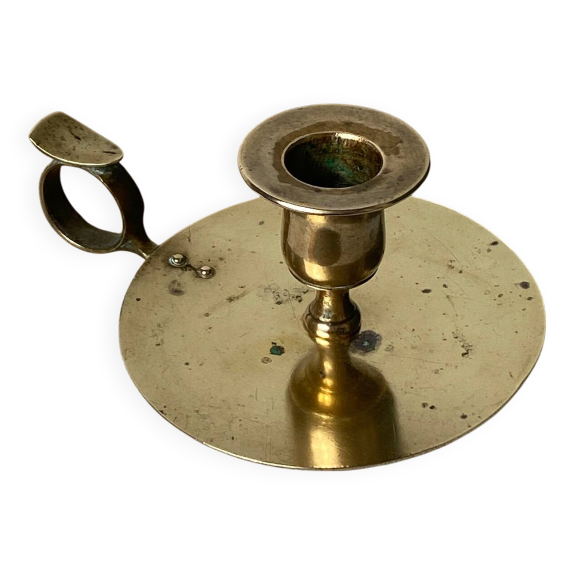 Cellar rat candle holder with brass ring