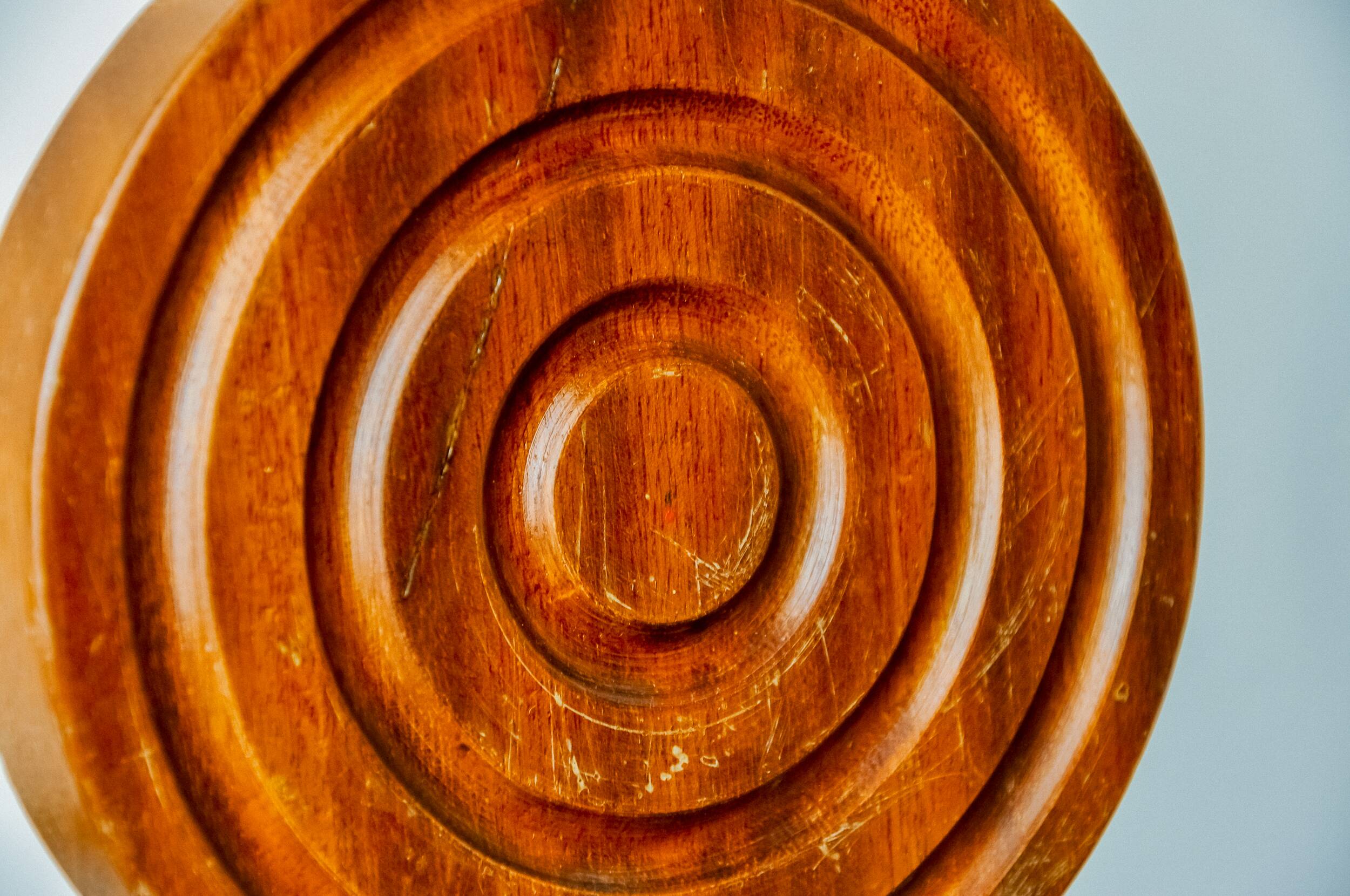 Pair of brutalist candlesticks by Ardisur, bronze and wood, Spain, 1970