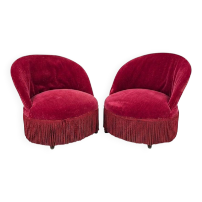 Paire de fauteuils crapaud ancien