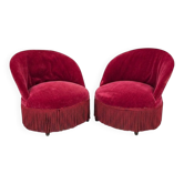 Paire de fauteuils crapaud ancien