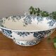 Antique large salad bowl on a pedestal in Saint-Amand earthenware (Nord)