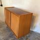 Vintage storage cabinet sliding doors and compass legs